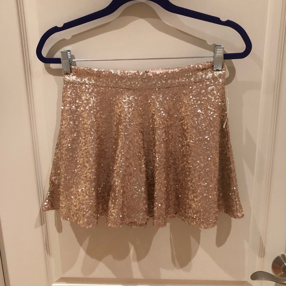 NWT Aeropostale rose gold sequin skirt XS